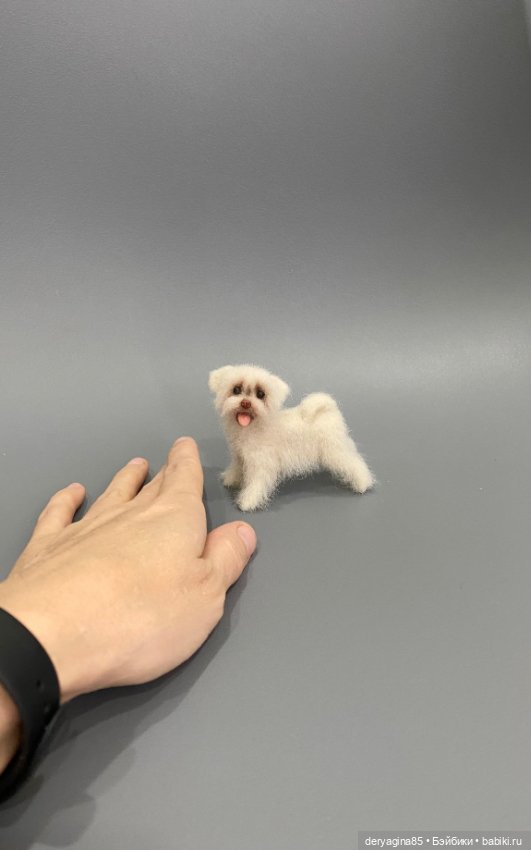 Болонка — Валяные игрушки из шерсти: сухое валяние (фото 10)