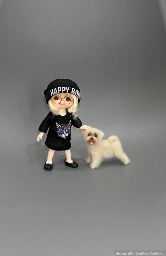 Болонка — Валяные игрушки из шерсти: сухое валяние (фото 5)