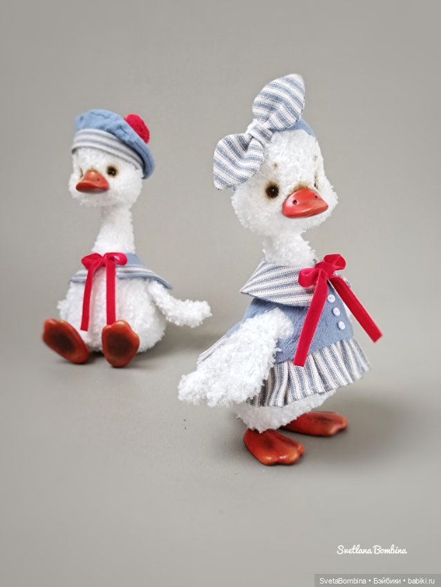 Парочка Гусят — Игрушки в смешанной технике (мех и глина): Арт (фото 4)