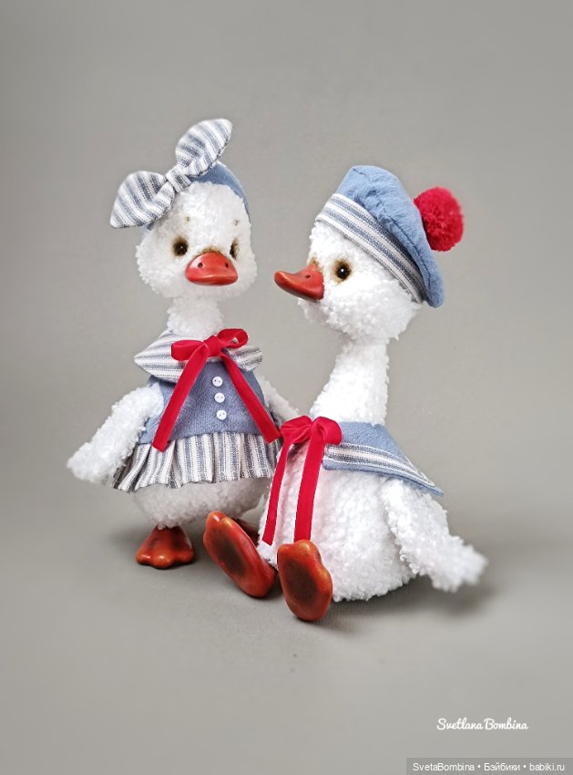 Парочка Гусят — Игрушки в смешанной технике (мех и глина): Арт (фото 8)