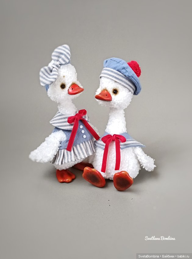 Парочка Гусят — Игрушки в смешанной технике (мех и глина): Арт (фото 9)