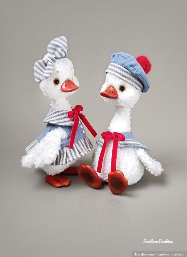 Парочка Гусят — Игрушки в смешанной технике (мех и глина): Арт (фото 6)