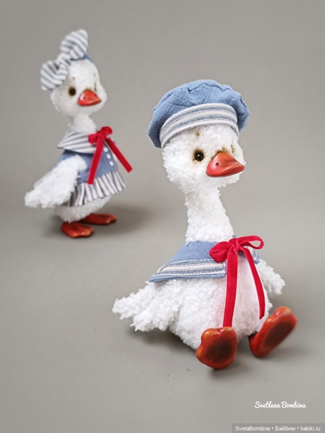 Парочка Гусят — Игрушки в смешанной технике (мех и глина): Арт (фото 7)