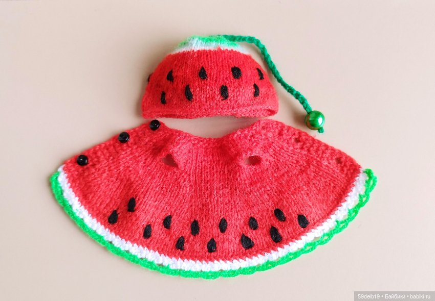 Костюмчик "Арбузик" для шарнирных кукол ростом 14-16 см