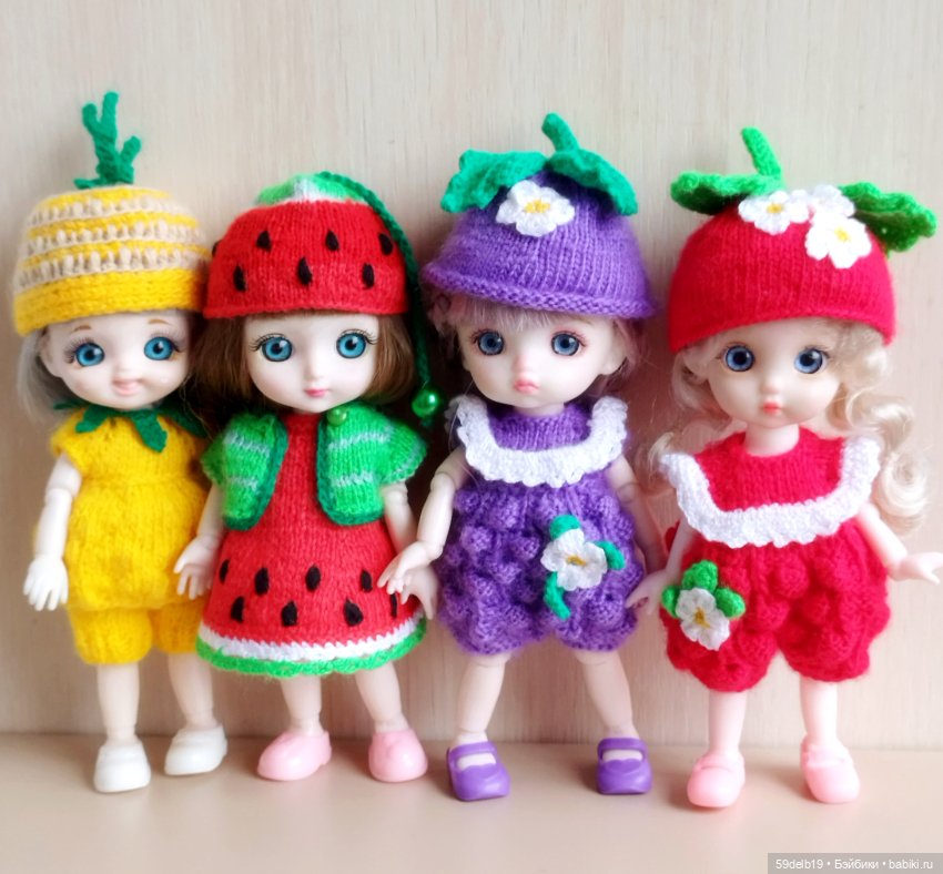 Костюмчик "Арбузик" для шарнирных кукол ростом 14-16 см