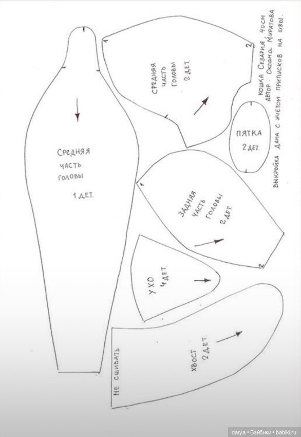 Выкройка кисы от Оксаны Муратовой (фото 3)