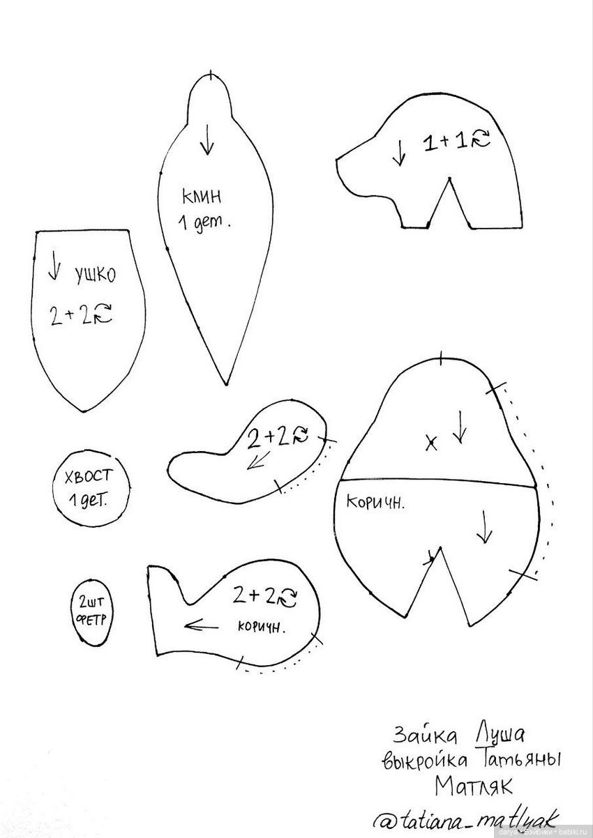 Зайка Луша от Татьяны Матляк с выкройкой (фото 3)
