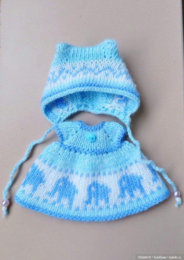 Платье для баболи с жаккардом "Слоники" (фото 6)