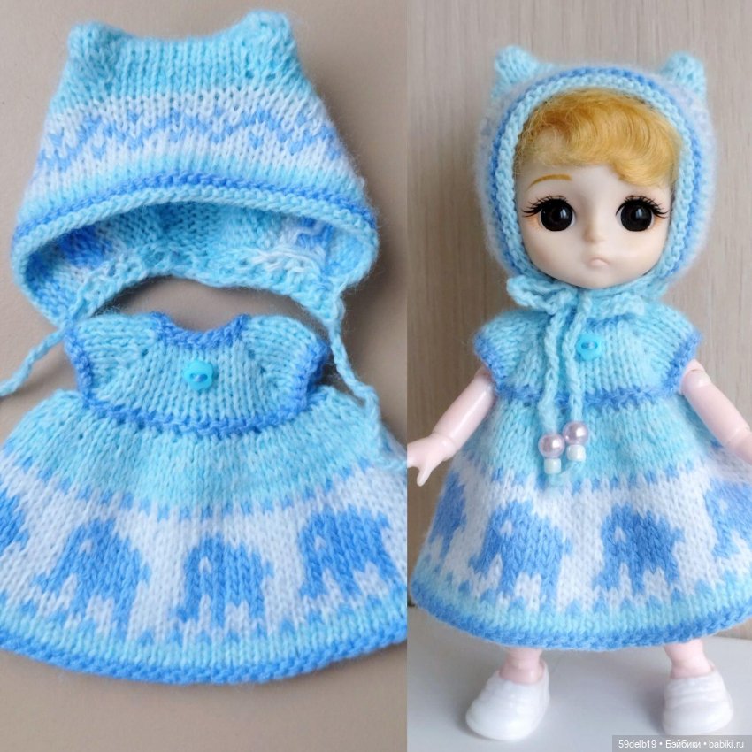 Платье для баболи с жаккардом "Слоники" (фото 8)