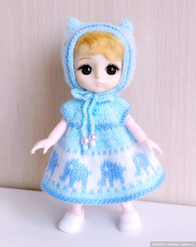 Платье для баболи с жаккардом "Слоники" (фото 2)