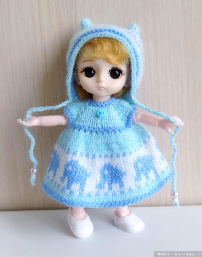 Платье для баболи с жаккардом "Слоники" (фото 3)