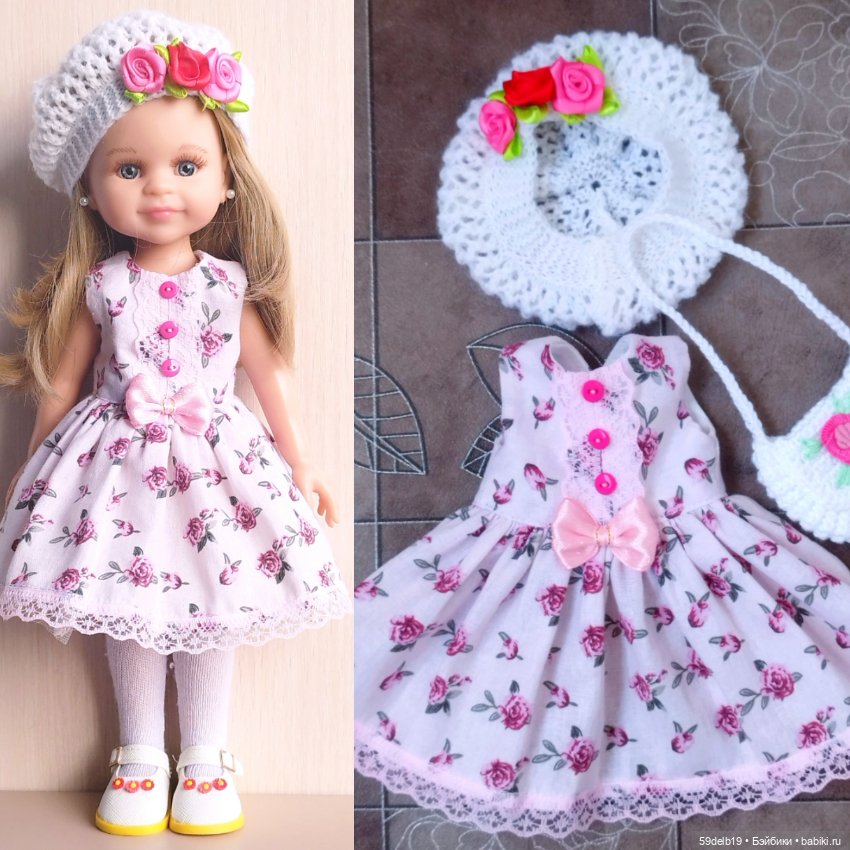 Наряд с розами #2 для кукол паола рейна 32-34 см
