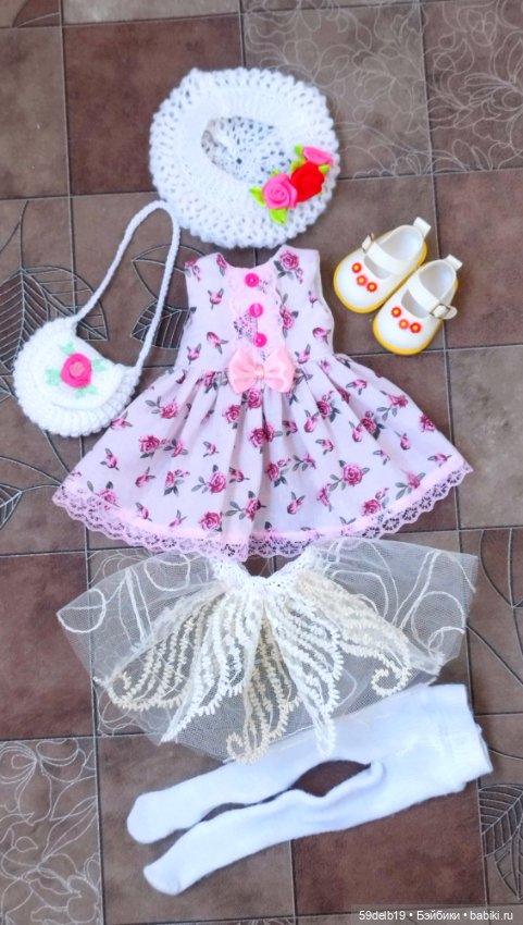 Наряд с розами #2 для кукол паола рейна 32-34 см