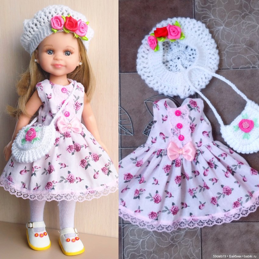 Наряд с розами #2 для кукол паола рейна 32-34 см
