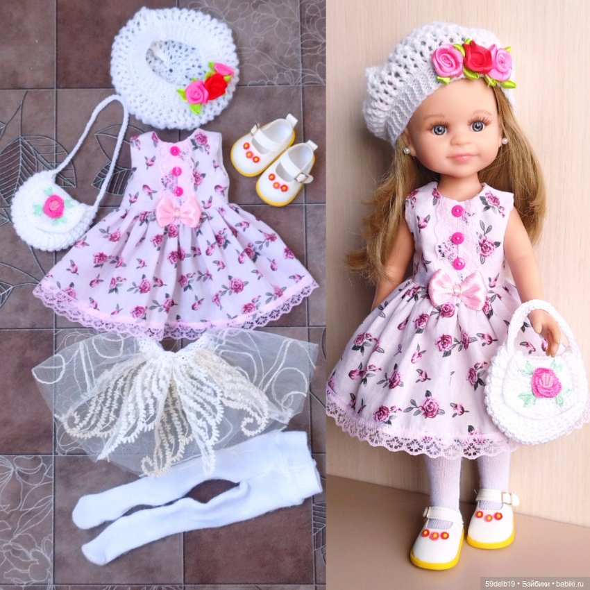 Наряд с розами #2 для кукол паола рейна 32-34 см