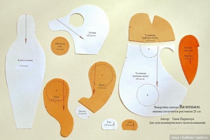 Выкройка панды Валеньки от Татьяны Паранчук