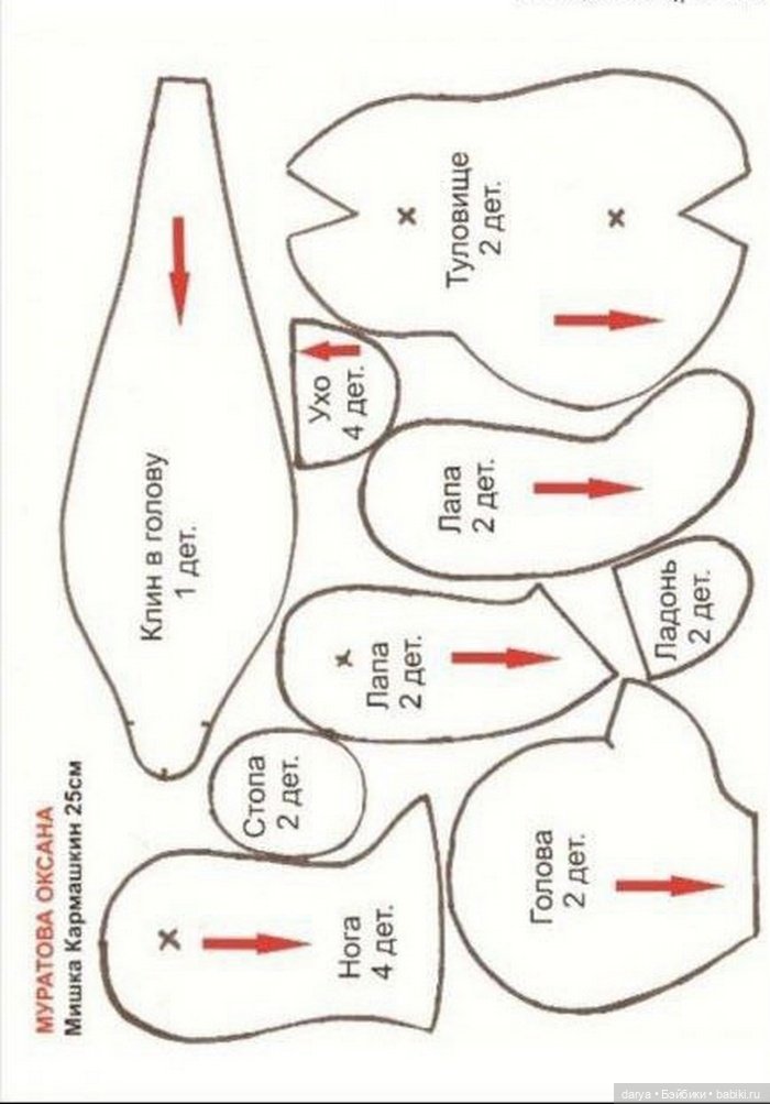 Мишка Кармашки, автор выкройки Оксана Муратова