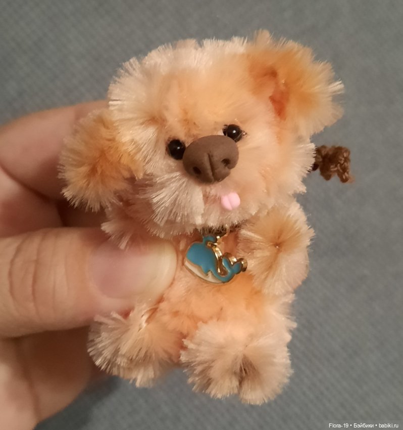 Щенок — Авторские игрушки из разных материалов: синельная проволока