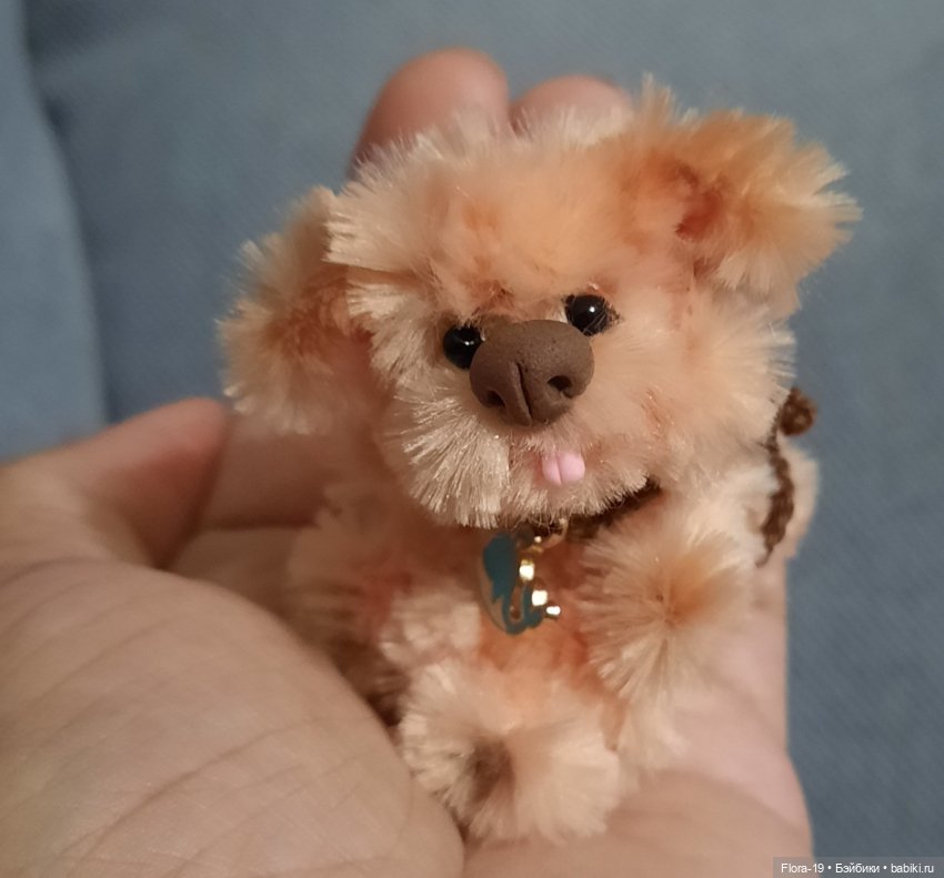 Щенок — Авторские игрушки из разных материалов: синельная проволока (фото 4)