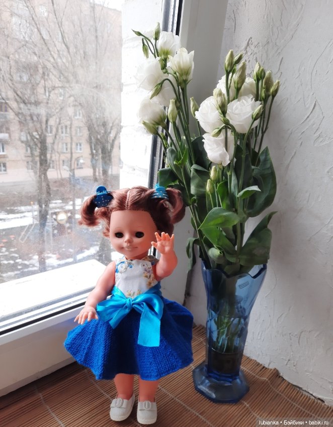 Бело-синее моё кукольно-цветочное🤍💙