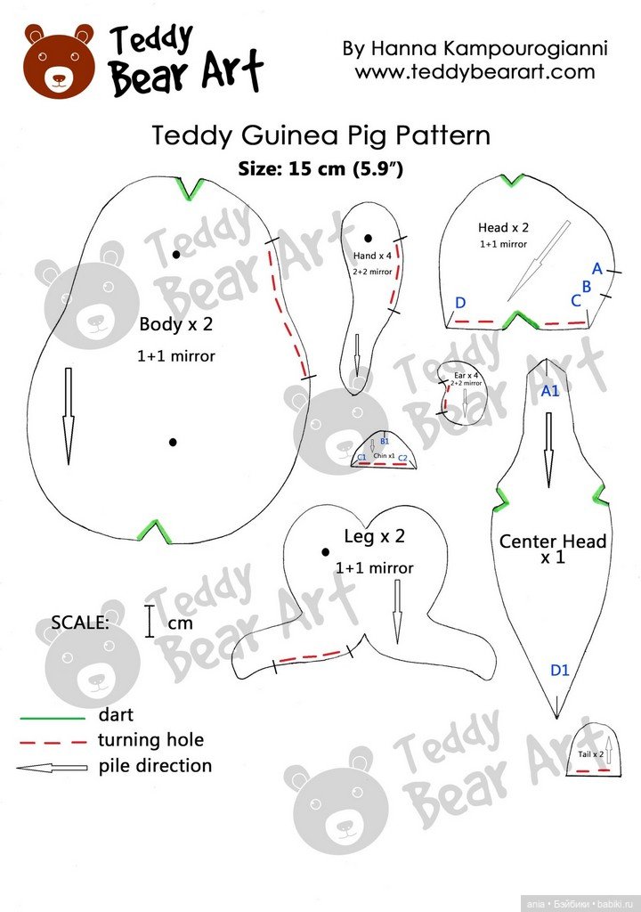Морская Свинка с выкройкой от Hanna Kampourogianni (фото 4)