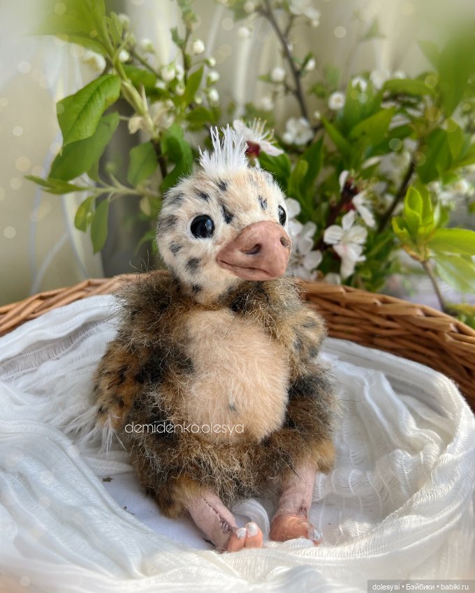 Страусёнок Гамби — Игрушки в смешанной технике (мех и глина): Арт (фото 5)