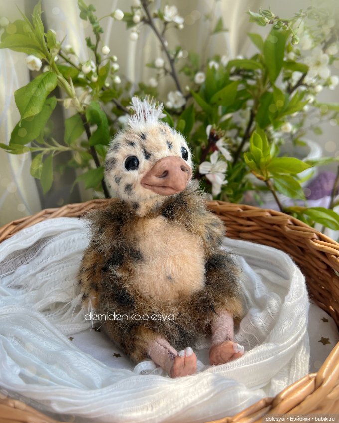 Страусёнок Гамби — Игрушки в смешанной технике (мех и глина): Арт (фото 2)