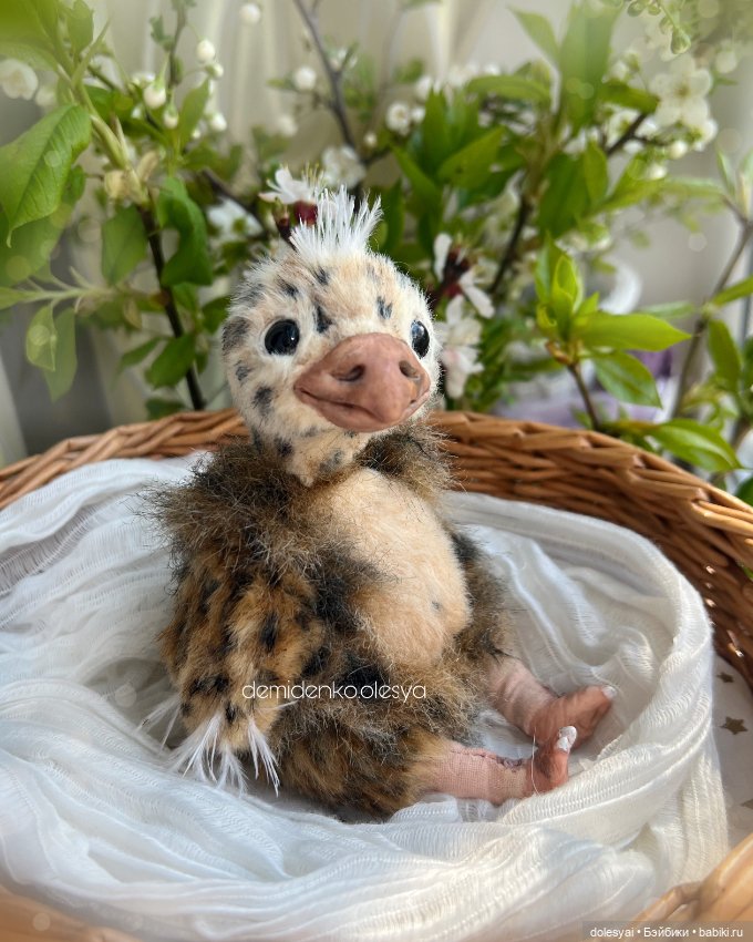 Страусёнок Гамби — Игрушки в смешанной технике (мех и глина): Арт (фото 4)