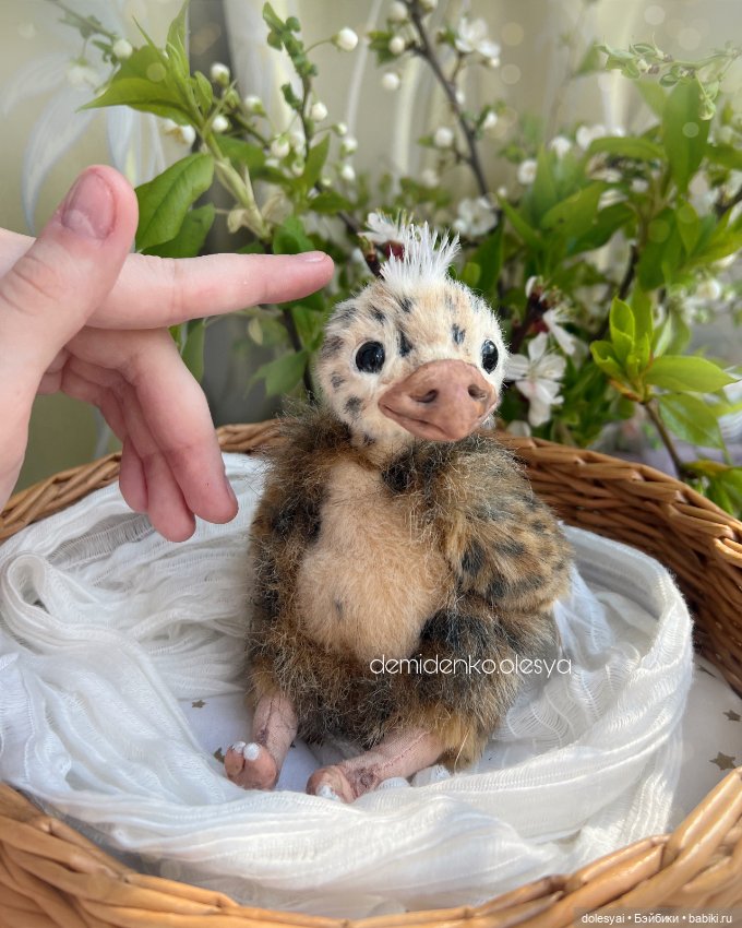 Страусёнок Гамби — Игрушки в смешанной технике (мех и глина): Арт (фото 3)