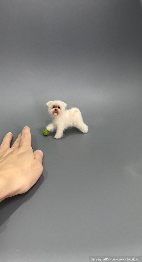 Болонка — Валяные игрушки из шерсти: сухое валяние (фото 5)