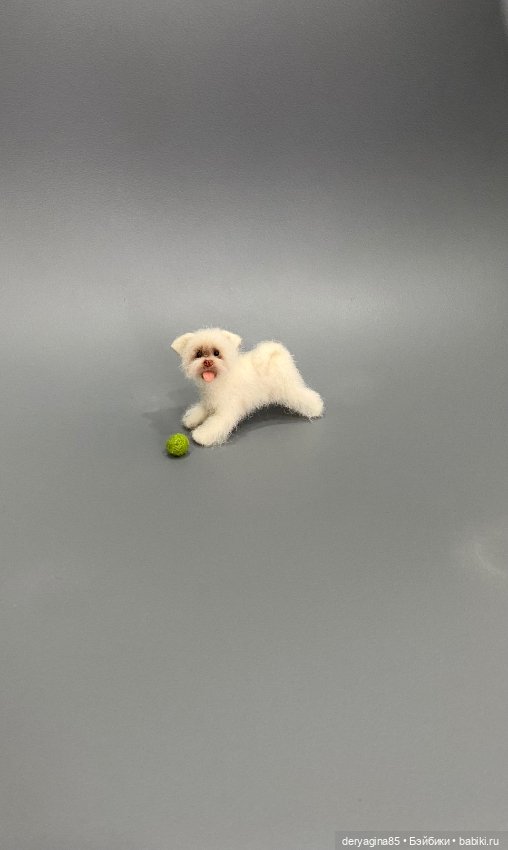 Болонка — Валяные игрушки из шерсти: сухое валяние (фото 7)