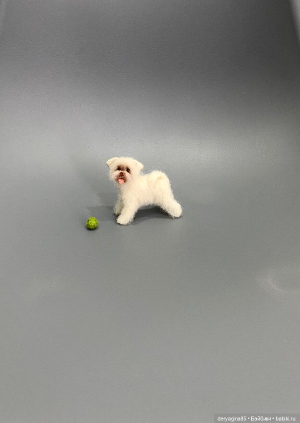 Болонка — Валяные игрушки из шерсти: сухое валяние (фото 6)