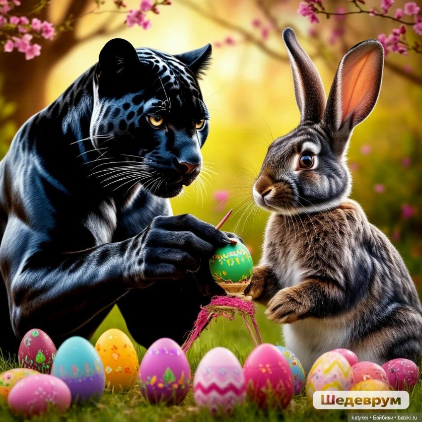 Пасха и пантеры — Рисование и арт: скетчи