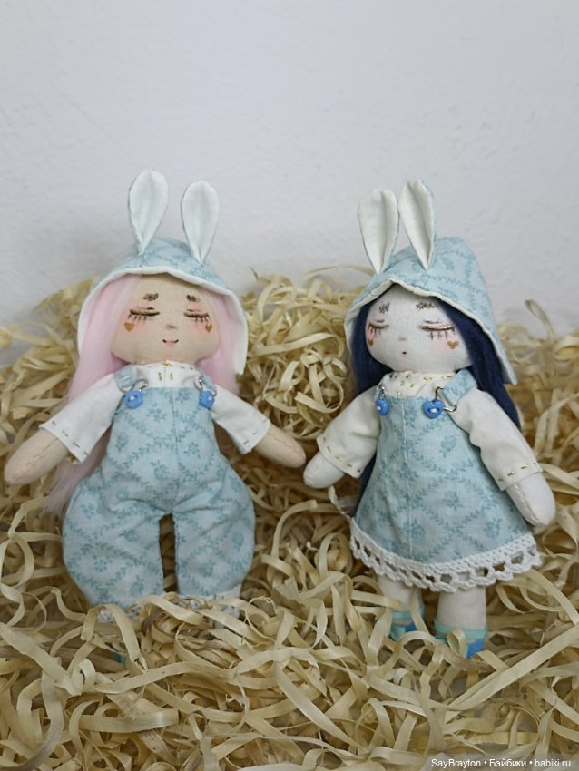 Зайки сплюшки — Авторские текстильные куклы: Вальдорфские (фото 4)