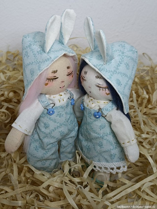 Зайки сплюшки — Авторские текстильные куклы: Вальдорфские