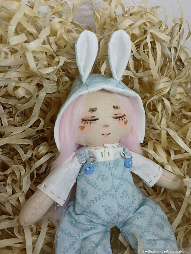 Зайки сплюшки — Авторские текстильные куклы: Вальдорфские (фото 7)