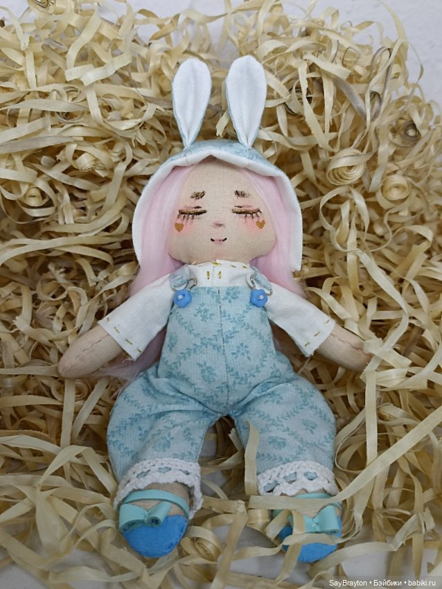 Зайки сплюшки — Авторские текстильные куклы: Вальдорфские (фото 8)