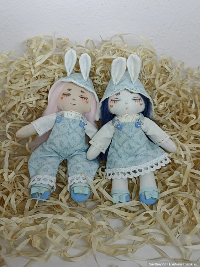 Зайки сплюшки — Авторские текстильные куклы: Вальдорфские (фото 2)