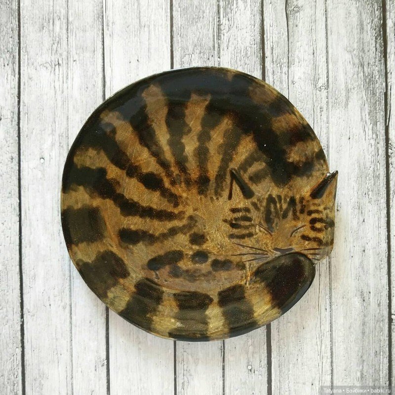 Кошачьи тарелочки — Авторские игрушки из разных материалов: синельная проволока (фото 9)