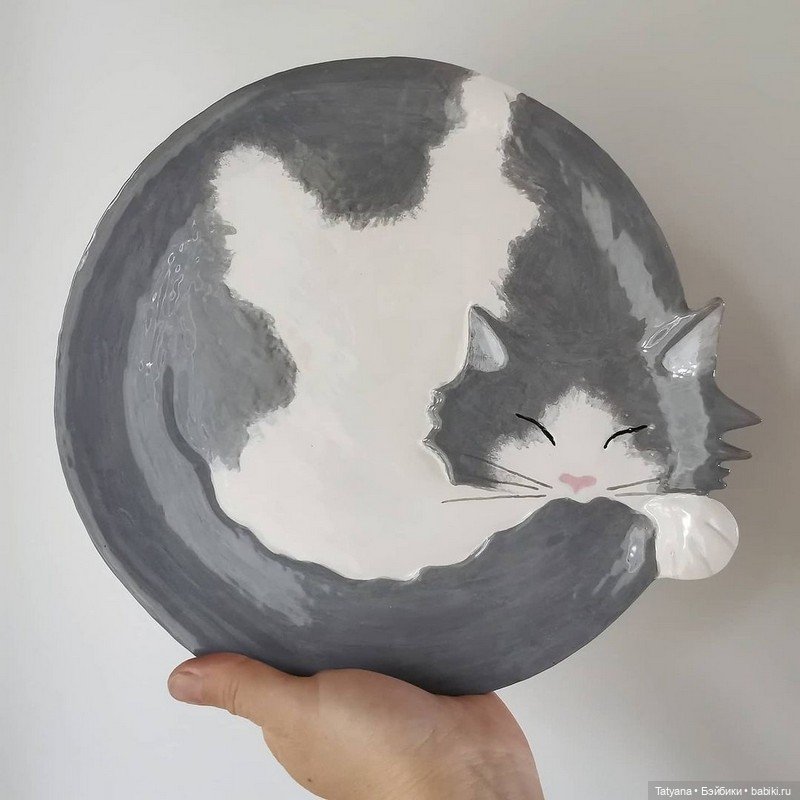 Кошачьи тарелочки — Авторские игрушки из разных материалов: синельная проволока (фото 8)