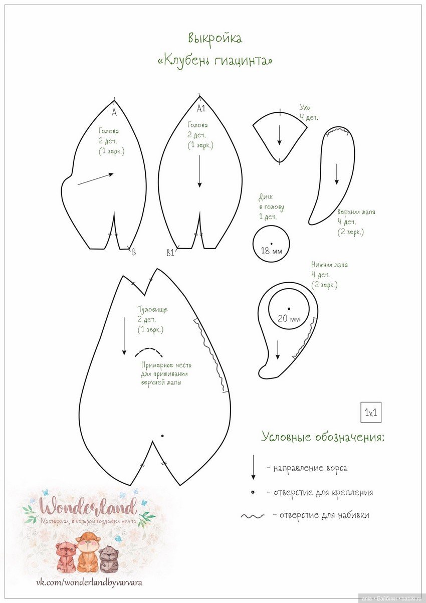 Выкройка клубня гиацинта, автор Wonderland (фото 2)