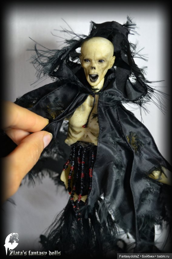 Призрак в чёрном плаще бжд кукла Дементор (фото 6)
