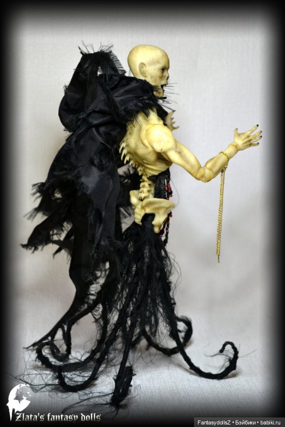 Призрак в чёрном плаще бжд кукла Дементор