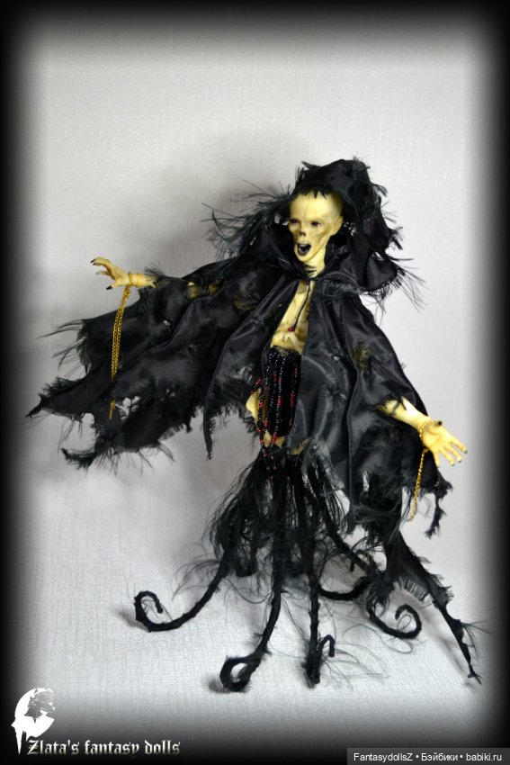 Призрак в чёрном плаще бжд кукла Дементор (фото 5)