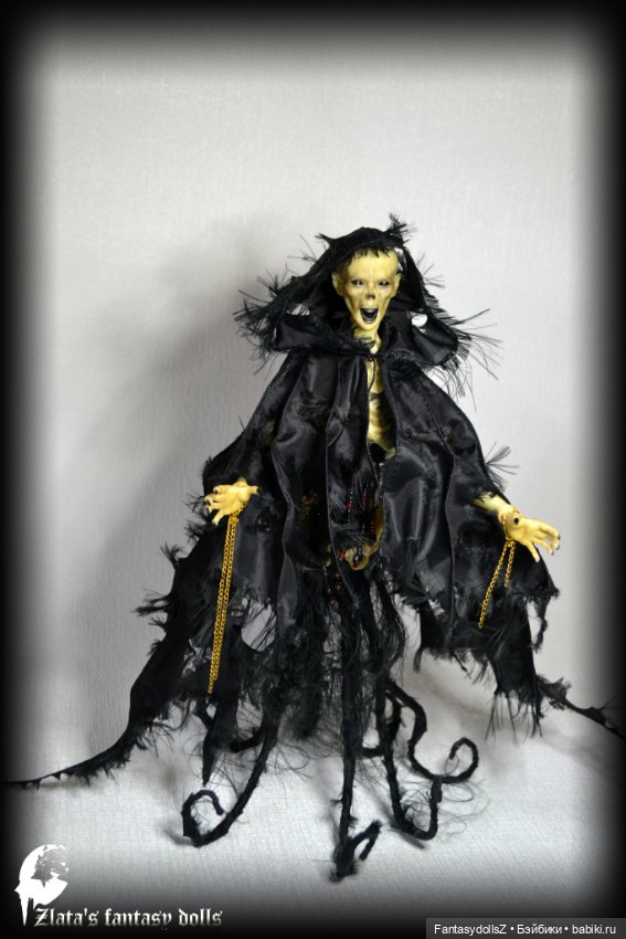 Призрак в чёрном плаще бжд кукла Дементор (фото 4)