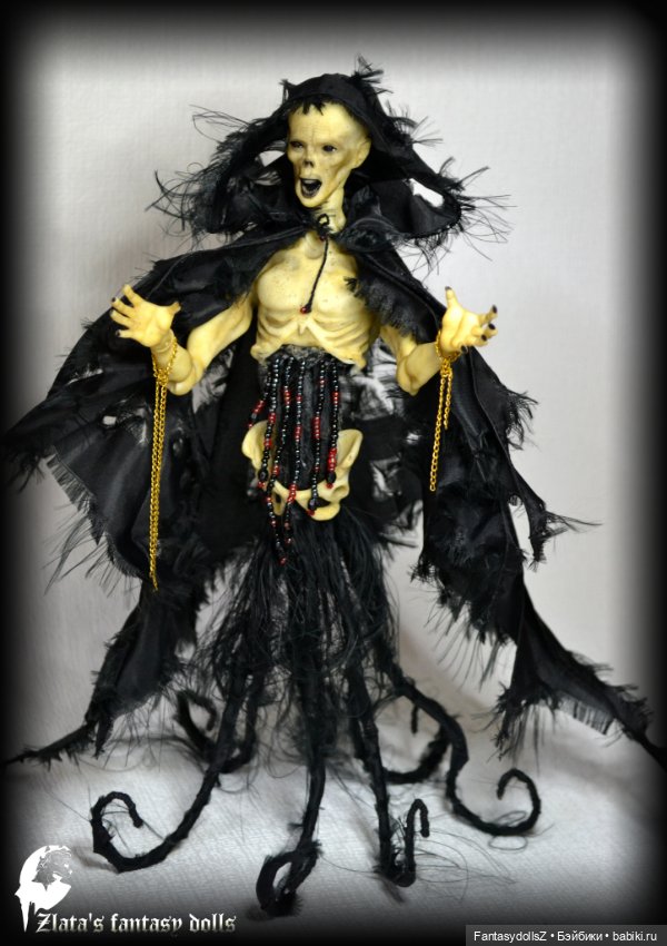 Призрак в чёрном плаще бжд кукла Дементор