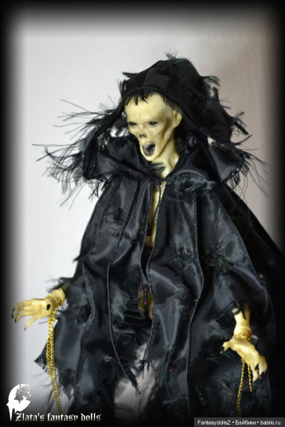 Призрак в чёрном плаще бжд кукла Дементор