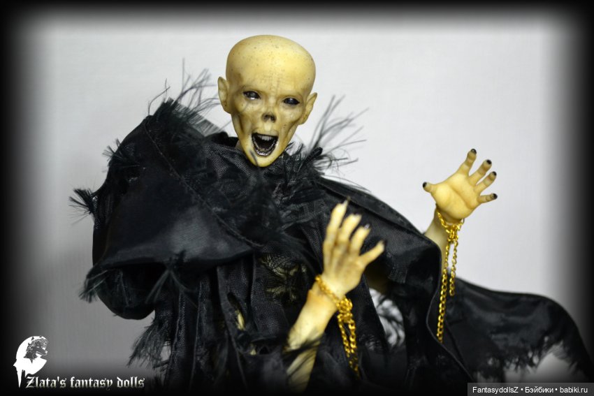 Призрак в чёрном плаще бжд кукла Дементор