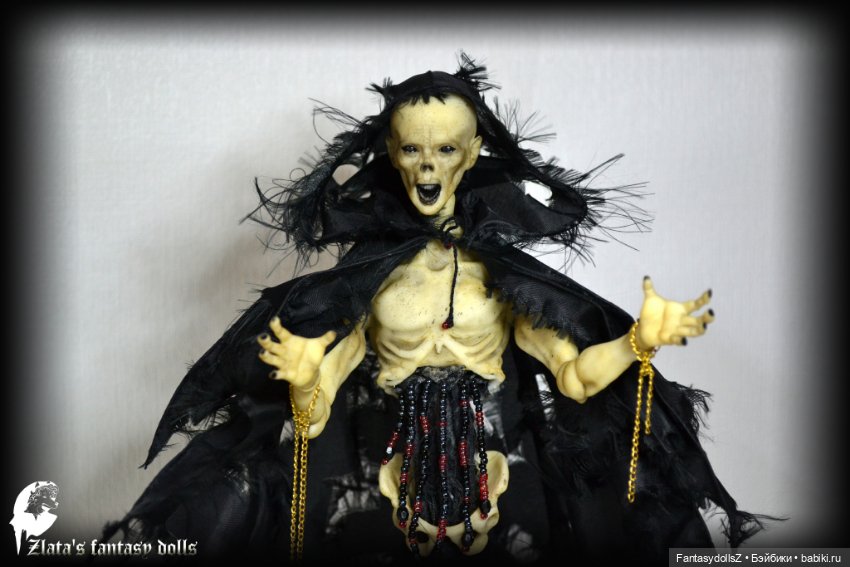 Призрак в чёрном плаще бжд кукла Дементор