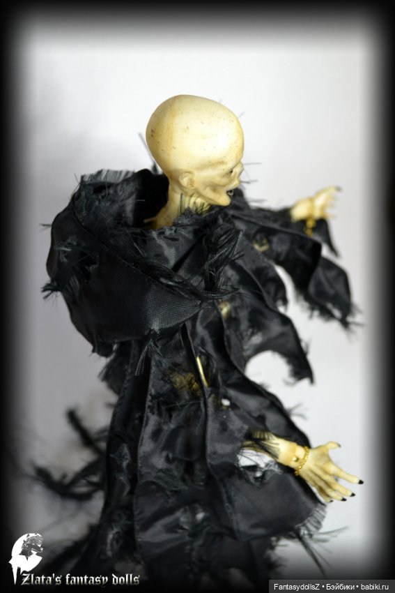 Призрак в чёрном плаще бжд кукла Дементор (фото 9)